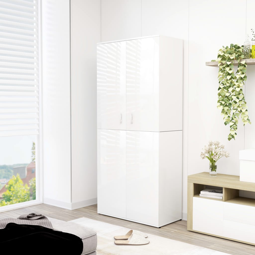 Vidaxl Cabinet da scarpe 80x39x178 cm Bianco di legno trasformato in legno