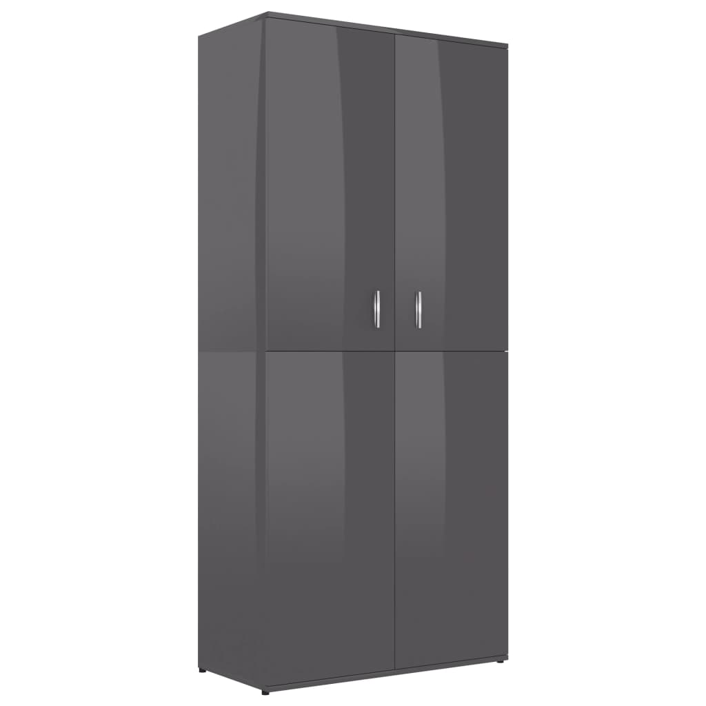 VidaXL shoe cabinet 80x39x178 cm processed wood high gloss gray