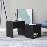 Vidaxl salontafelset 48x30x45 cm bewerkt hout zwart