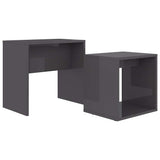 Vidaxl salontafelset 48x30x45 cm bewerkt hout hoogglans grijs