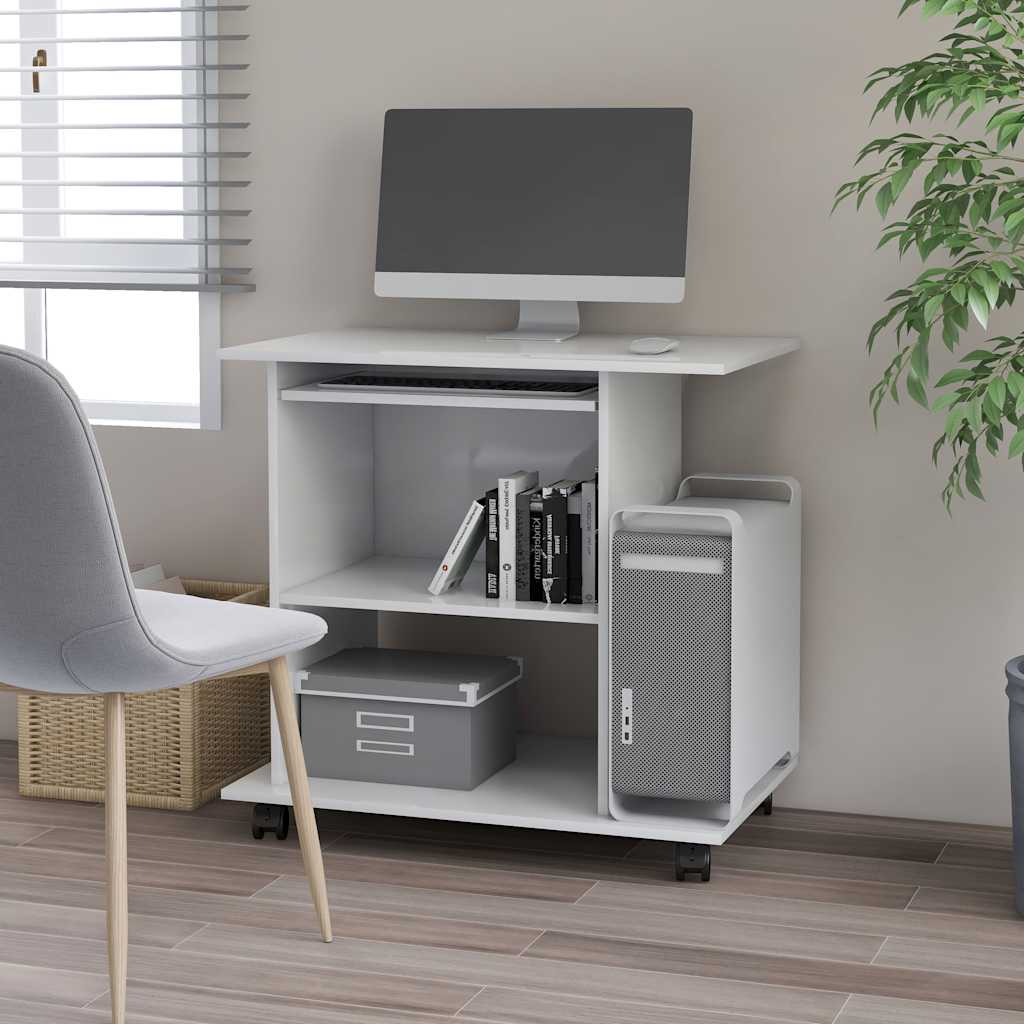 Vidaxl computerbureau 80x50x75 cm bewerkt hout wit