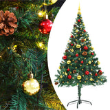 Vidaxl Kunstkerstboom con illuminazione e palline di Natale 150 cm verdi