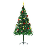 Vidaxl kunstkerstboom avec éclairage et balles de Noël 180 cm verts