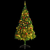 Vidaxl kunstkerstboom avec éclairage et balles de Noël 210 cm verts