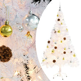 Vidaxl kunstkerstboom avec éclairage et balles de Noël 150 cm blancs