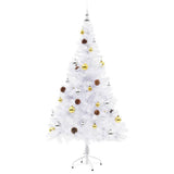 Vidaxl kunstkerstboom avec éclairage et balles de Noël 150 cm blancs