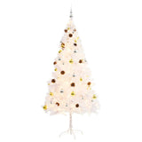 Vidaxl Kunstkerstboom con illuminazione e palle di Natale da 180 cm bianco