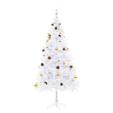 Vidaxl Kunstkerstboom con illuminazione e palle di Natale da 180 cm bianco