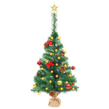 Vidaxl kunstkerstboom avec éclairage et balles de Noël 64 cm verts