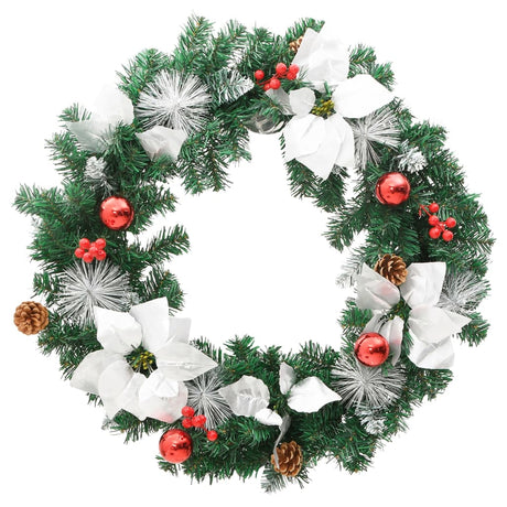 Vidaxl Couronne de Noël avec lumières LED 60 cm PVC vert