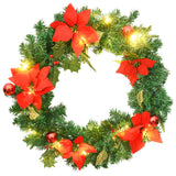 Vidaxl Couronne de Noël avec lumières LED 60 cm PVC vert