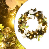 Vidaxl Couronne de Noël avec lumières LED 60 cm PVC noir
