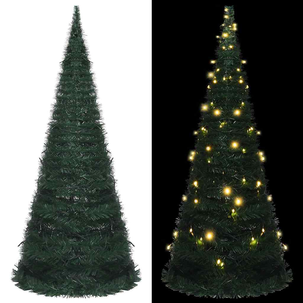 Vidaxl Kunstkerstboom con illuminazione pop-up 210 cm verde