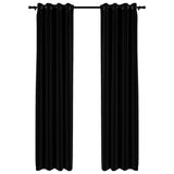 VidaXL Curtains Linen Look Damning Eyes 2 st 140x225 cm Black