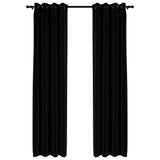 Vidaxl rideaux lin looks accablants 2 st 140x225 cm noir