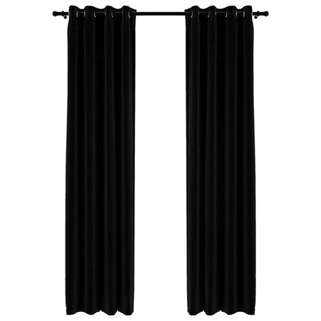 Vidaxl rideaux lin looks accablants 2 st 140x225 cm noir