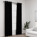 Cortinas Vidaxl Lino Mirando Ojos condenatorios 2 ST 140X225 CM NEGRO