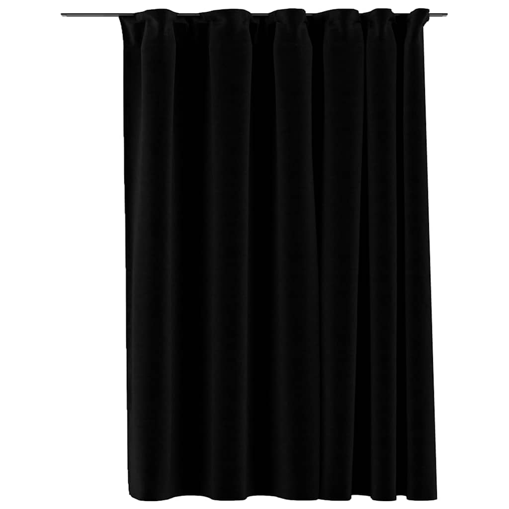 Vidaxl Curtain Linen Look Damning with Haken 290x245 cm Black