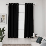 Cortinas Vidaxl Lino Look Blackout 2 PCS 140x175 CM Anthracite