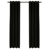 Vidaxl rideaux lin look occlusion 2 pcs 140x225 cm anthracite