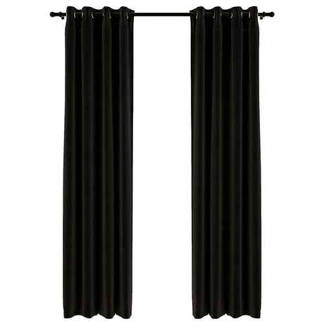 Vidaxl rideaux lin look occlusion 2 pcs 140x225 cm anthracite