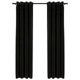 Vidaxl gardiner Linned Look Blackout 2 PCS 140x225 cm Anthracite