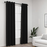 Vidaxl curtains linen look blackout 2 pcs 140x225 cm anthracite