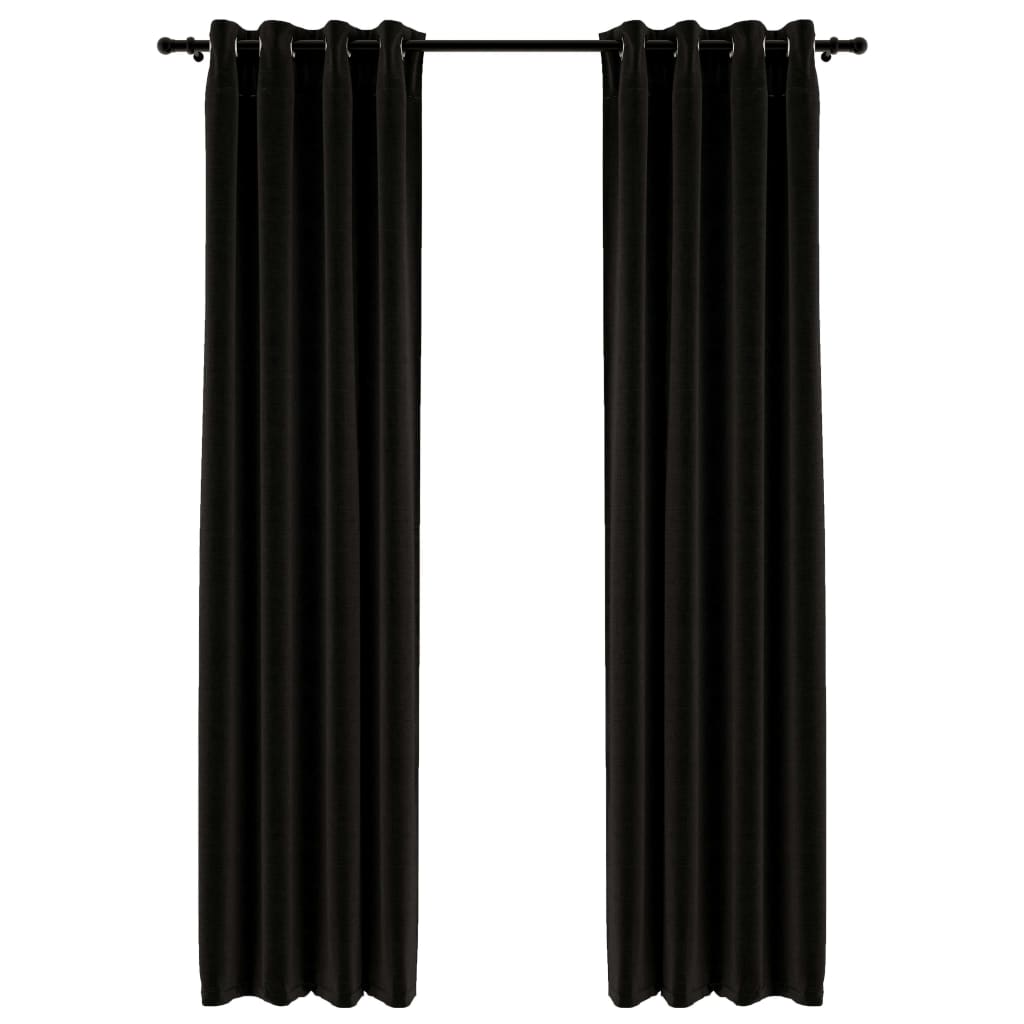 VidaXL Curtains Linen Look Damning 2 st 140x245 cm Anthracite