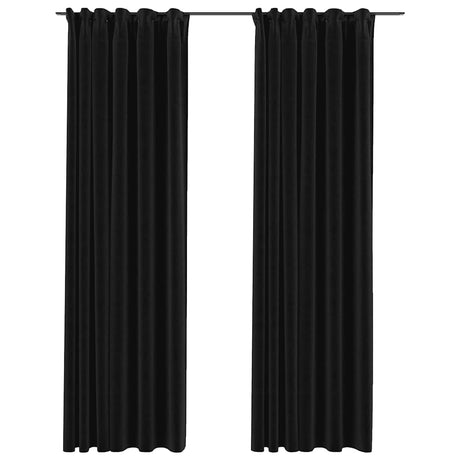 Vidaxl rideaux de lin accablé 2 ST 140x225 cm anthracite