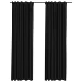 VidaXL Curtains Linen Damning hooks 2 st 140x225 cm anthracite