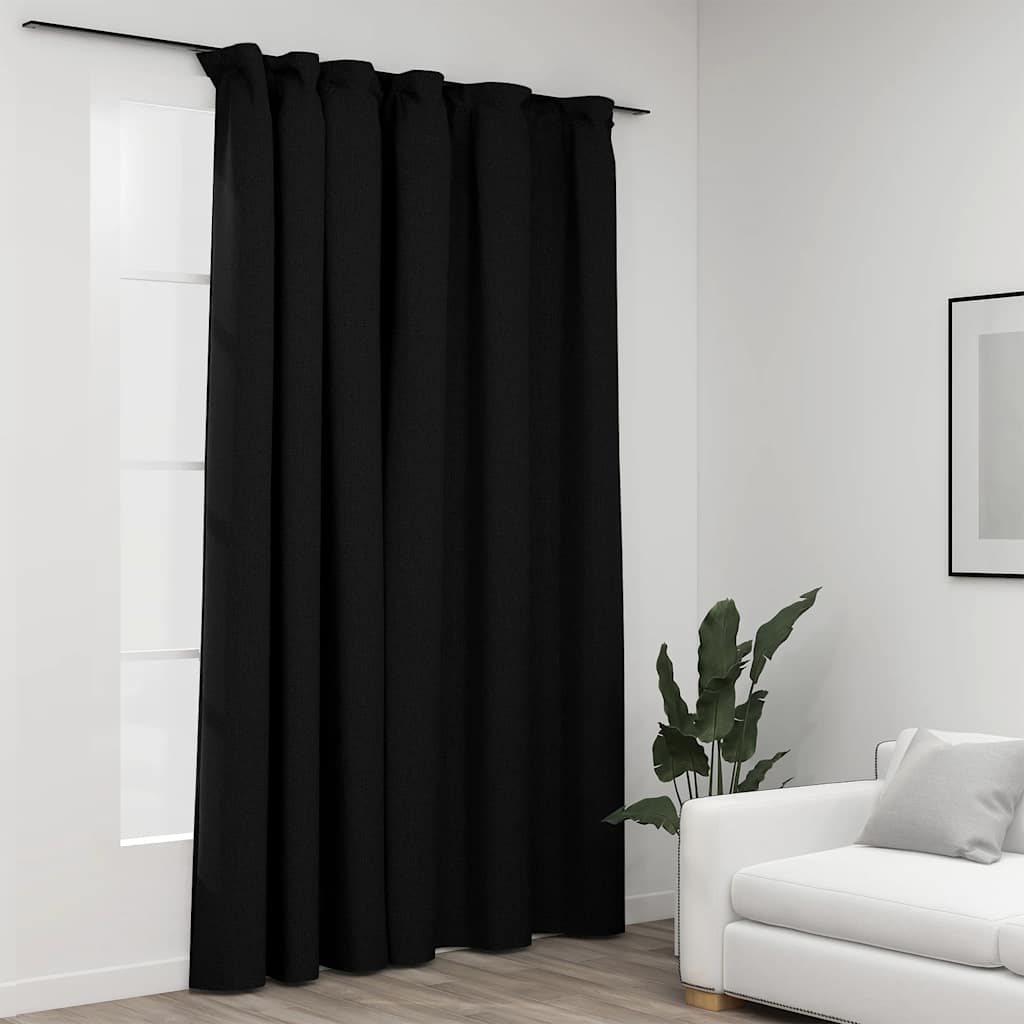 Bidaxl gardin linne ser fördömande haken 290x245 cm antracit