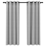 Vidaxl rideaux en lin look accablant les yeux 2 st 140x175 cm gris
