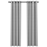 Vidaxl rideaux en lin look accablant les yeux 2 st 140x225 cm gris
