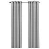 VidaXL Curtains Linen Look Damning Eyes 2 st 140x225 cm Gray