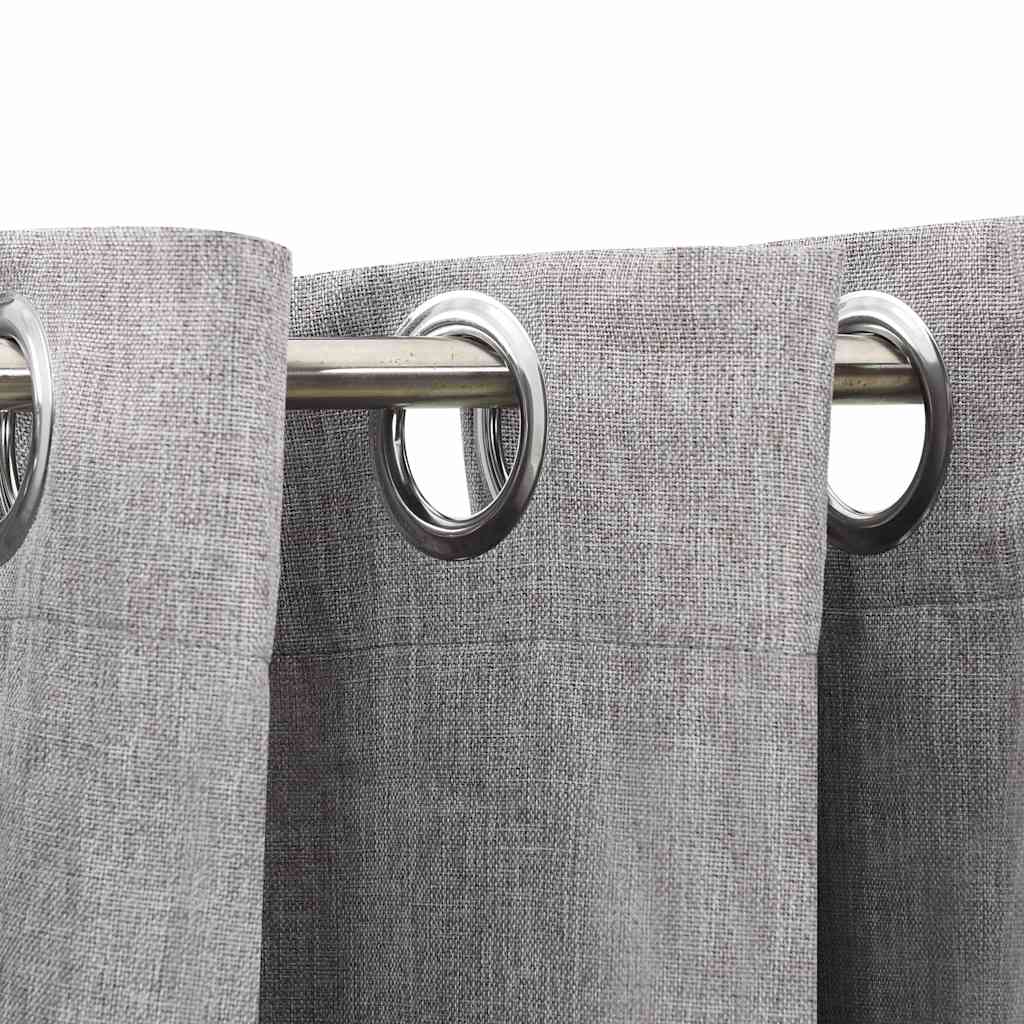 VidaXL Curtains Linen Look Damning Eyes 2 st 140x225 cm Gray