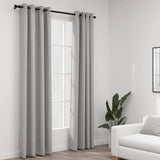 VidaXL Curtains Linen Look Damning Eyes 2 st 140x225 cm Gray