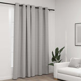 Vidaxl Curtain Linen Look Damning With Eyes 290x245 Cm Gray