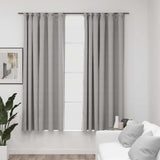 Vidaxl rideaux en lin Look Blackout Crochets 2 ST 140X175 cm Gray