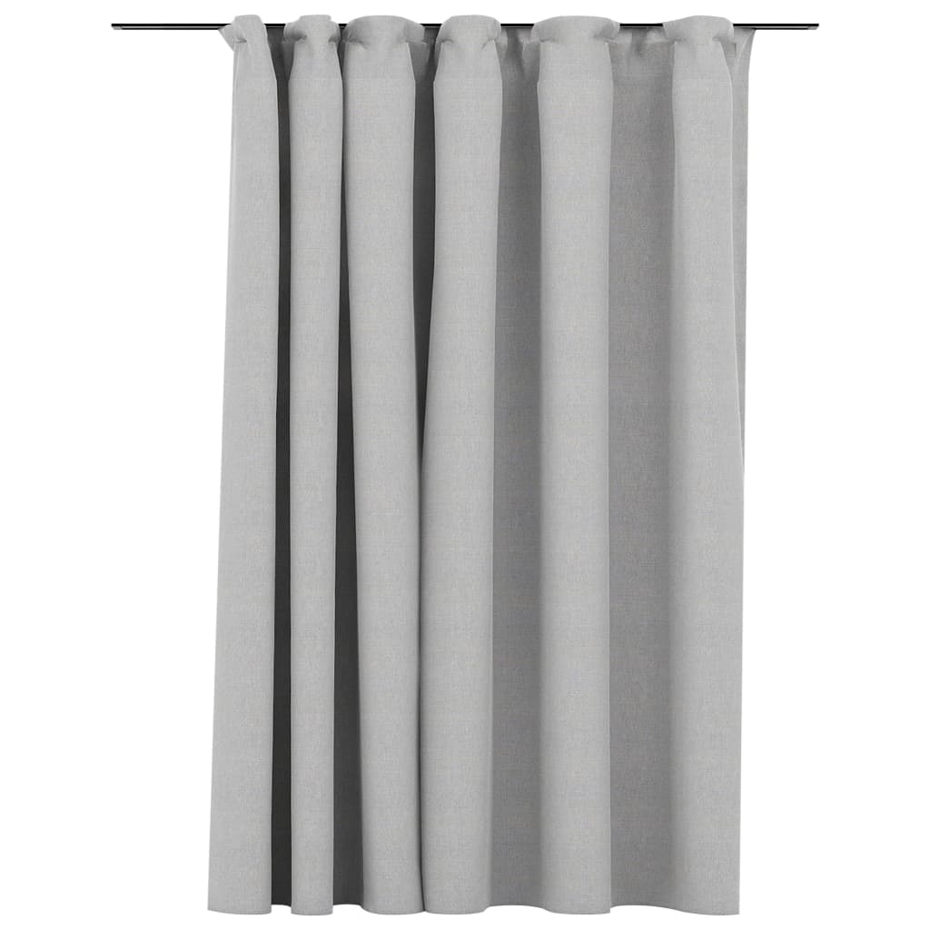 Vidaxl Curtain Linen Look Damning with hooks 290x245 cm Gray