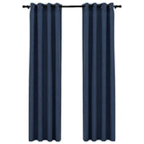 VidaXL Curtains Linen Look Damning Eyes 2 st 140x225 cm Blue