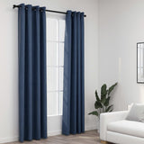 VidaXL Curtains Linen Look Damning Eyes 2 st 140x225 cm Blue