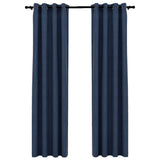 VidaXL Curtains Linen Look Damning Eyes 2 st 140x245 cm Blue