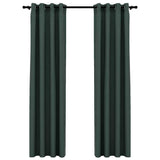 Cortinas Vidaxl Lino Mire los ojos condenatorios 2 ST 140X225 cm verde