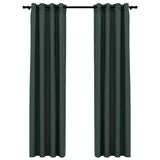 Vidaxl rideaux en lin look accablant les yeux 2 st 140x225 cm vert