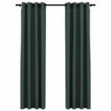 Vidaxl rideaux en lin look accablant les yeux 2 st 140x245 cm vert