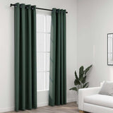 Vidaxl rideaux en lin look accablant les yeux 2 st 140x245 cm vert