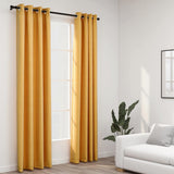 VidaXL Curtains Linen Look Damning eyes 2 st 140x225 cm yellow