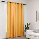 Vidaxl Curtain Linen Look Damning With Eyes 290x245 Cm Yellow