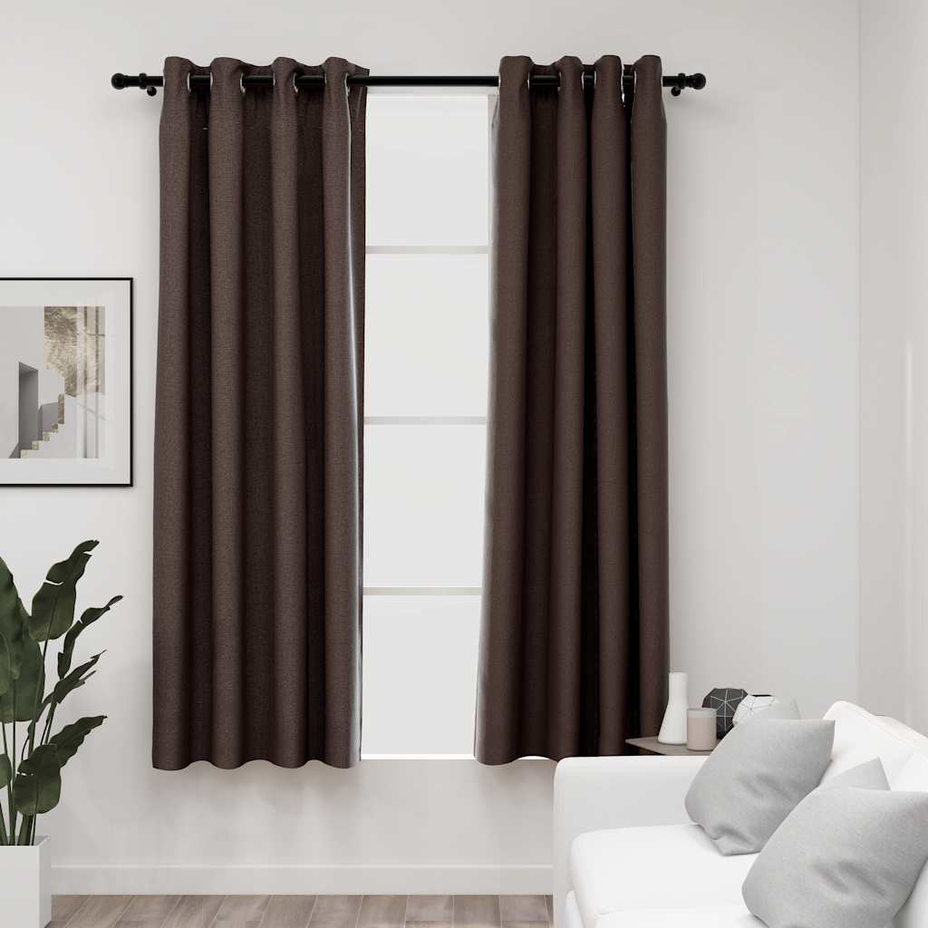 Vidaxl rideaux lin looks accablants 2 st 140x175 cm taupe