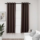 Vidaxl gardiner lin ser forbannende øyne 2 st 140x175 cm taupe